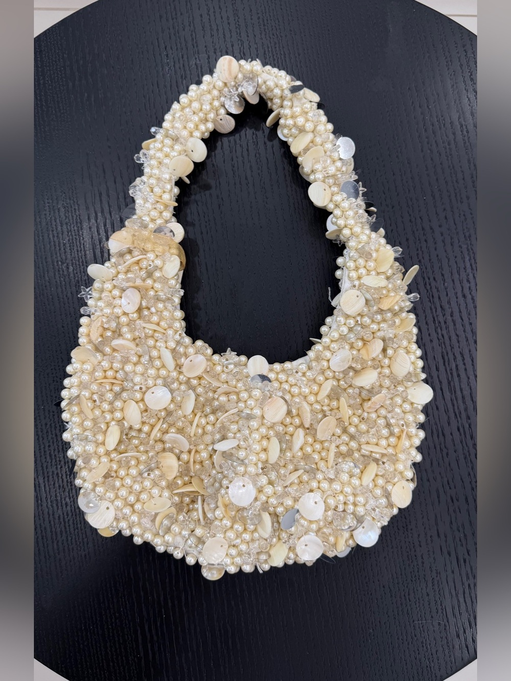Ivory Pearl & Shell Cluster Necklace
